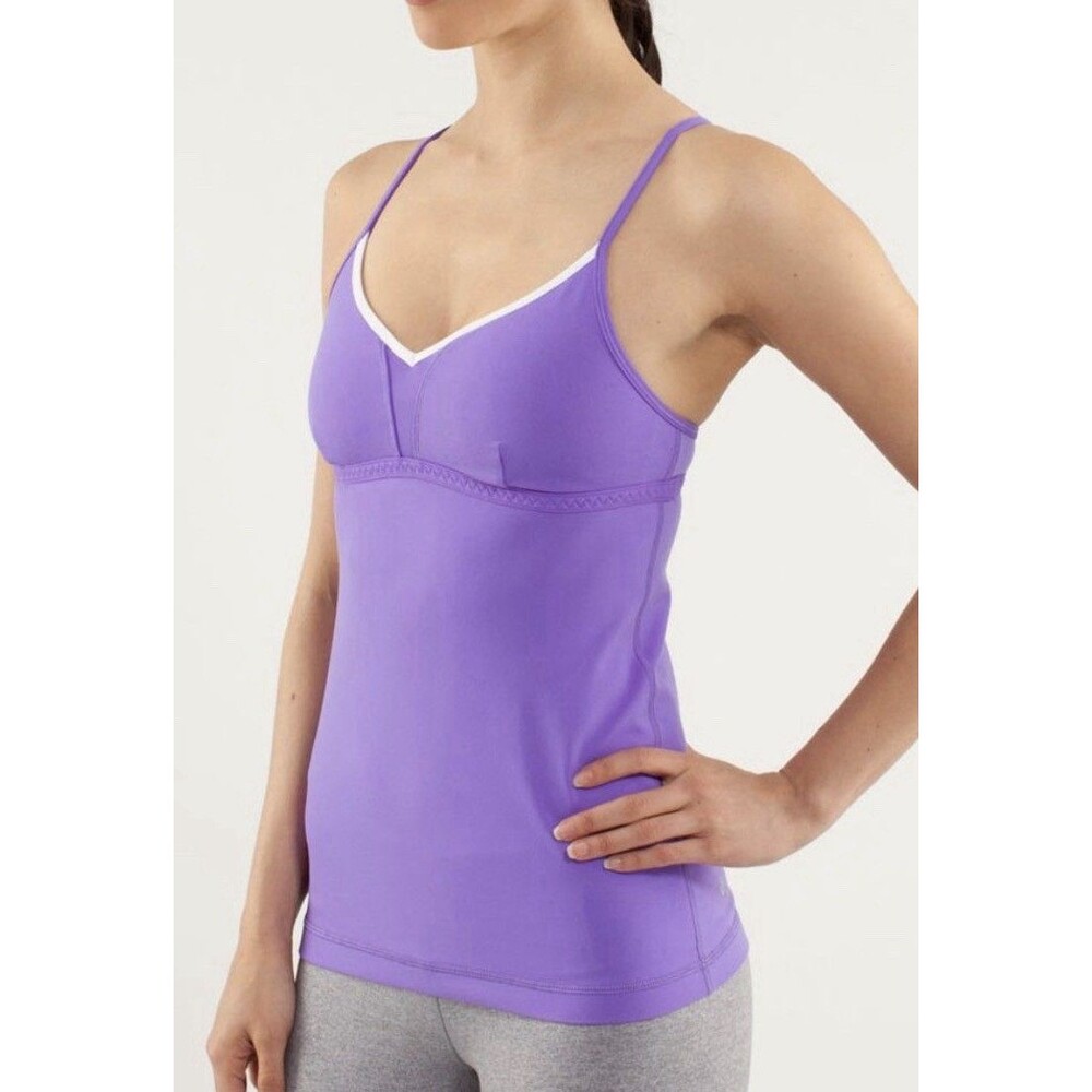 Lululemon Live Lightly Tank Power Purple / White Size 6